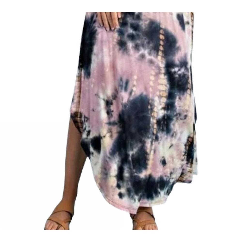 NEW EESOME tie dye smocked waistband maxi skirt in multi color